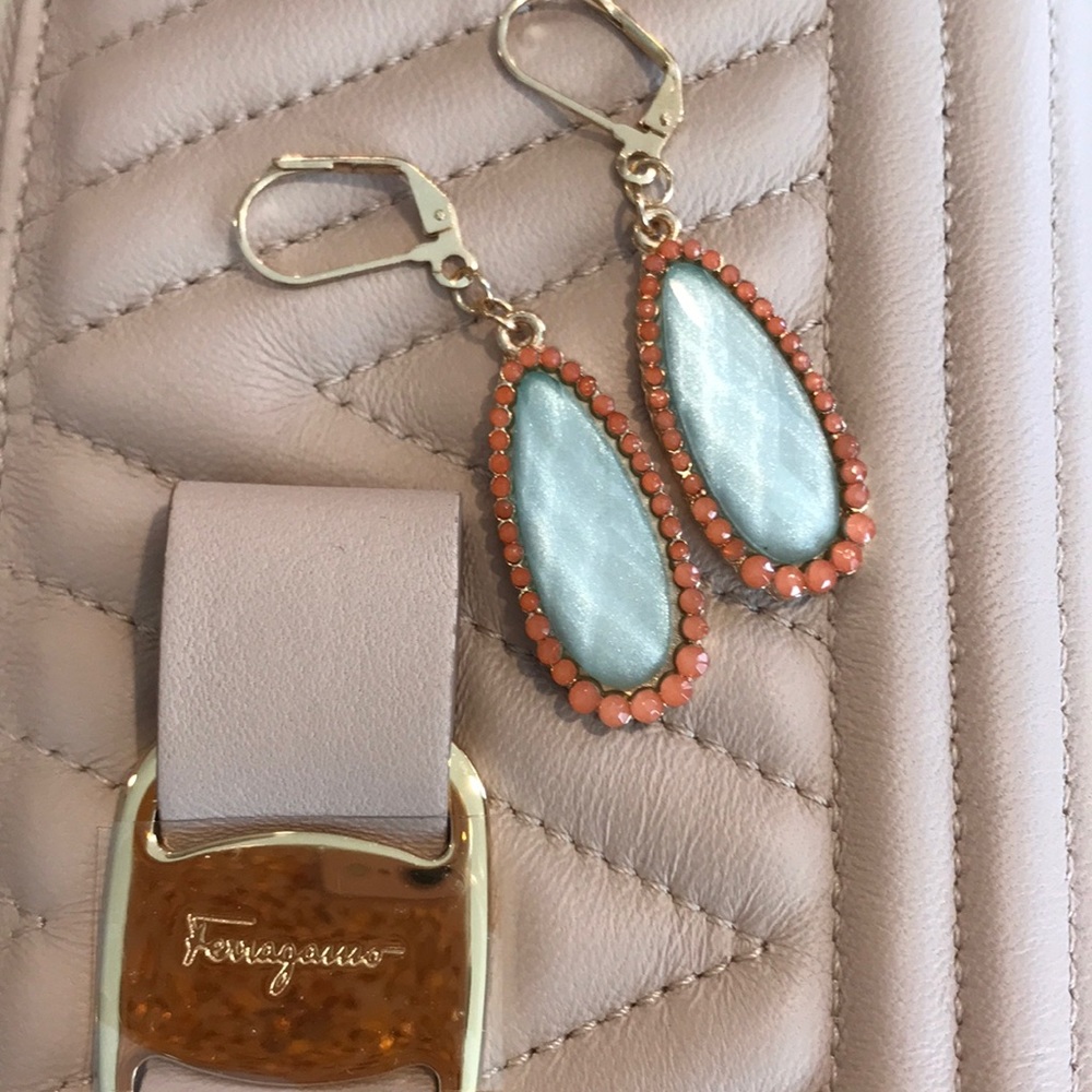 Sweet Peach and Pale Blue Earrings